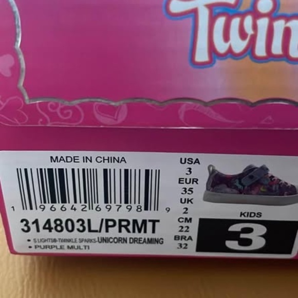 BRAND NEW girl youth skechers unicorn light up velcro shoes size 3Y (lights up) - Picture 5 of 8